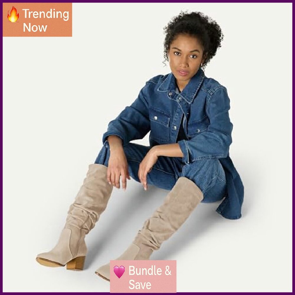 Women's Tall Block Heel Boots with Memory Foam In… - image 6